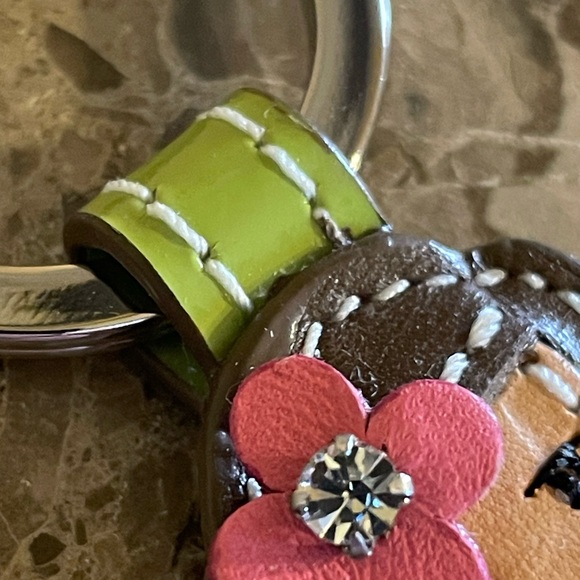 COACH NWT Hawaiian Hula Girl Leather Bag Charm Keychain WITH Dustbag - Picture 9 of 17